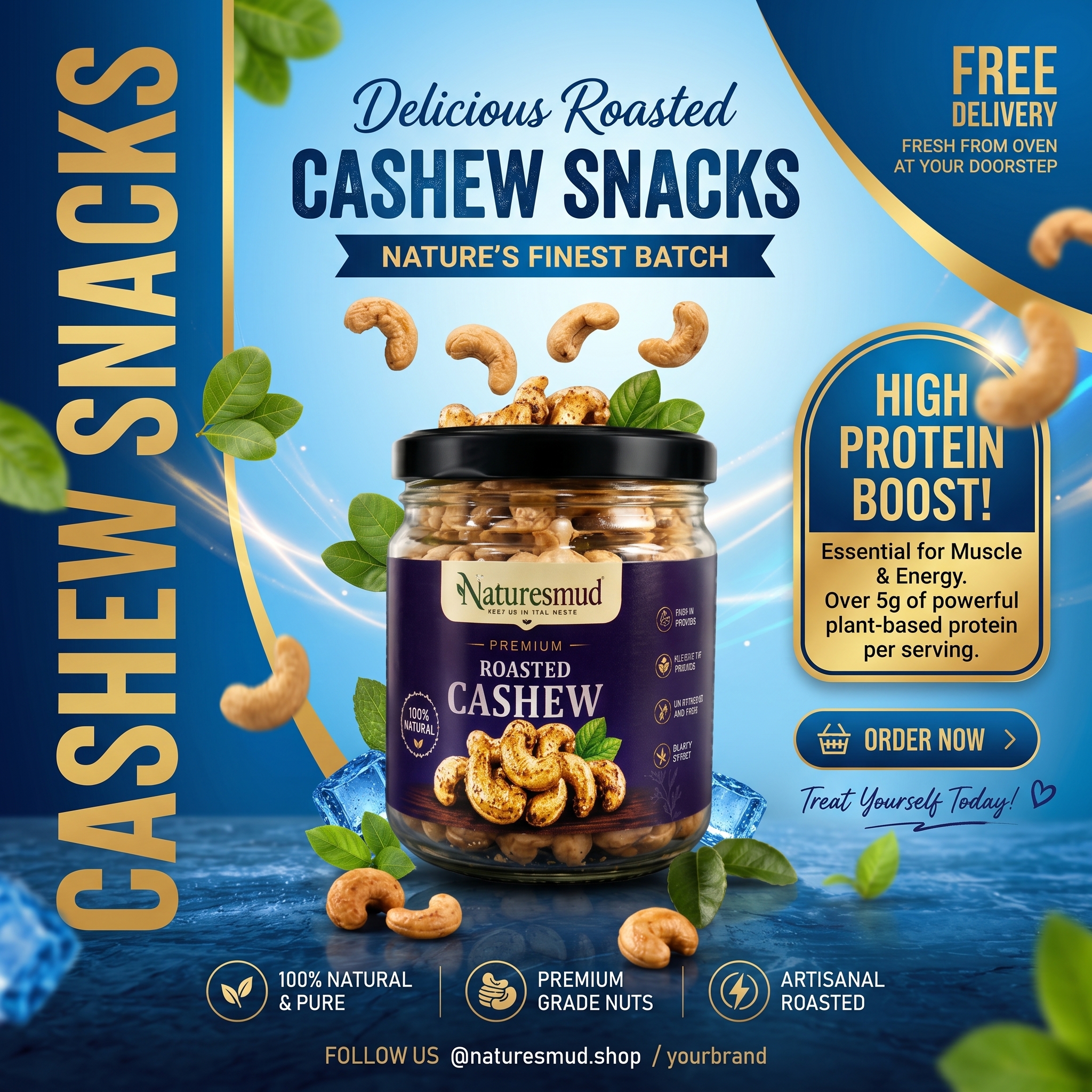 Roasted Cashew Nuts (150 GM) — Golden Oil-Free Crunch